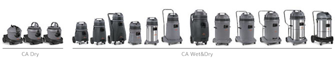 Comac professional vacuum cleaners range for cleaning floors