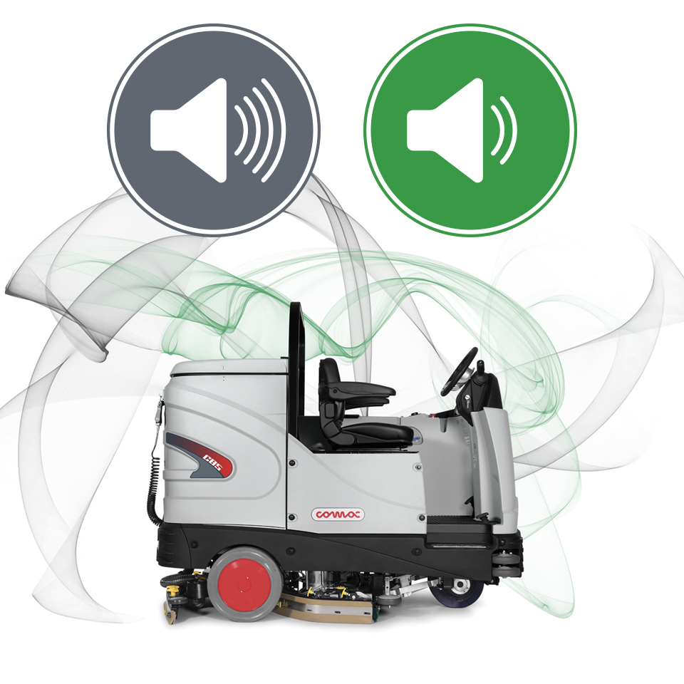 Emissioni acustiche delle macchine per la pulizia dei pavimenti di Comac