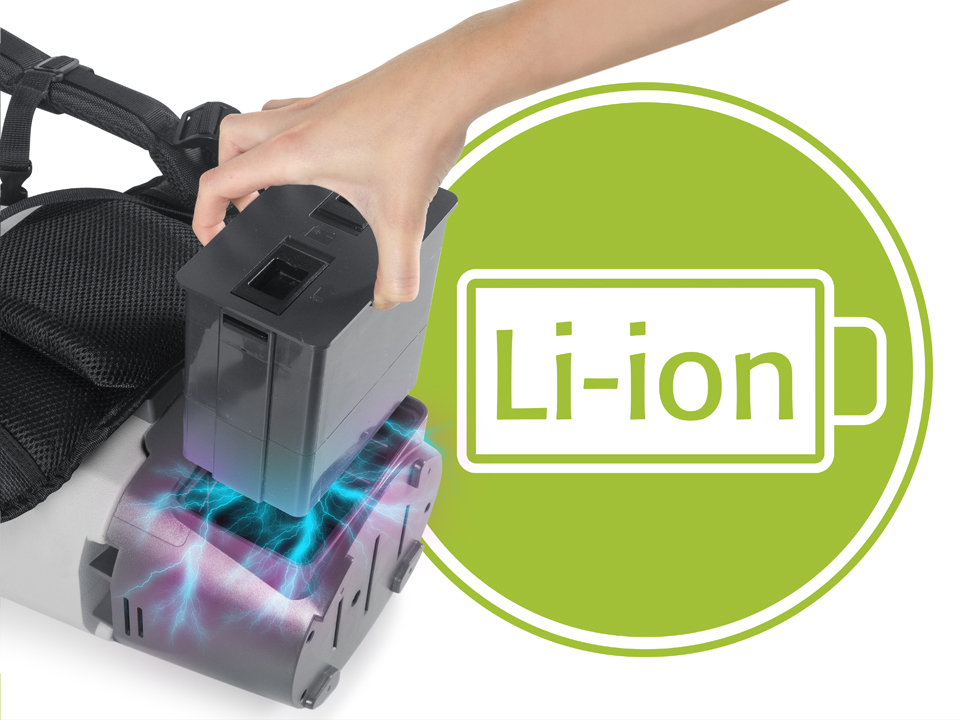 Batteria al litio aspirapolvere a zaino