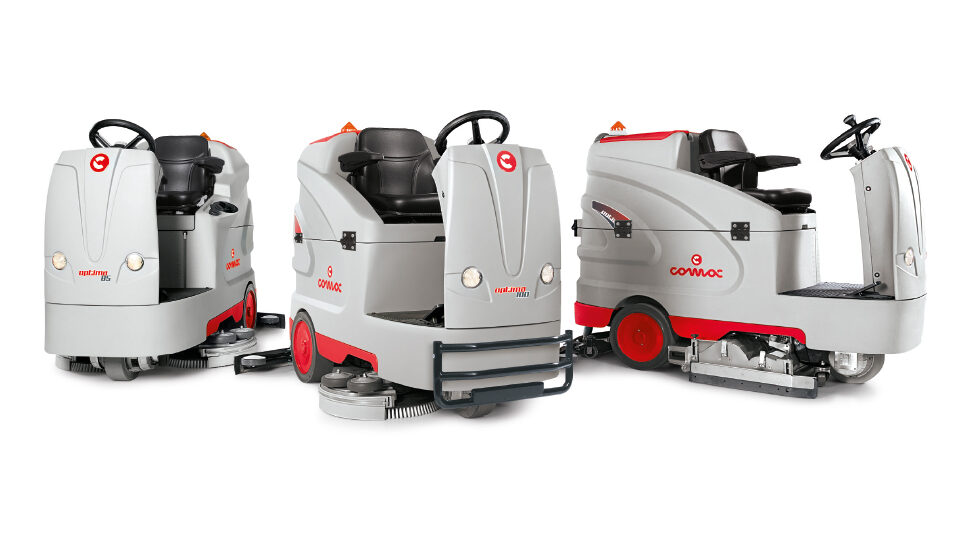 Lavasciuga pavimenti uomo a bordo Optima