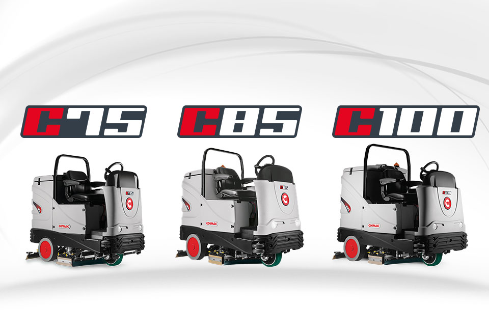 Lavasciuga pavimenti Comac C75, C85 e C100 dotate di tecnologie innovative che aumentano la sicurezza